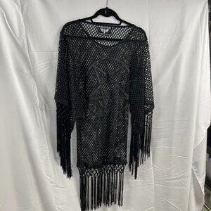 Killstar Black Fishnet Mesh Swim Coverup - Sz XS